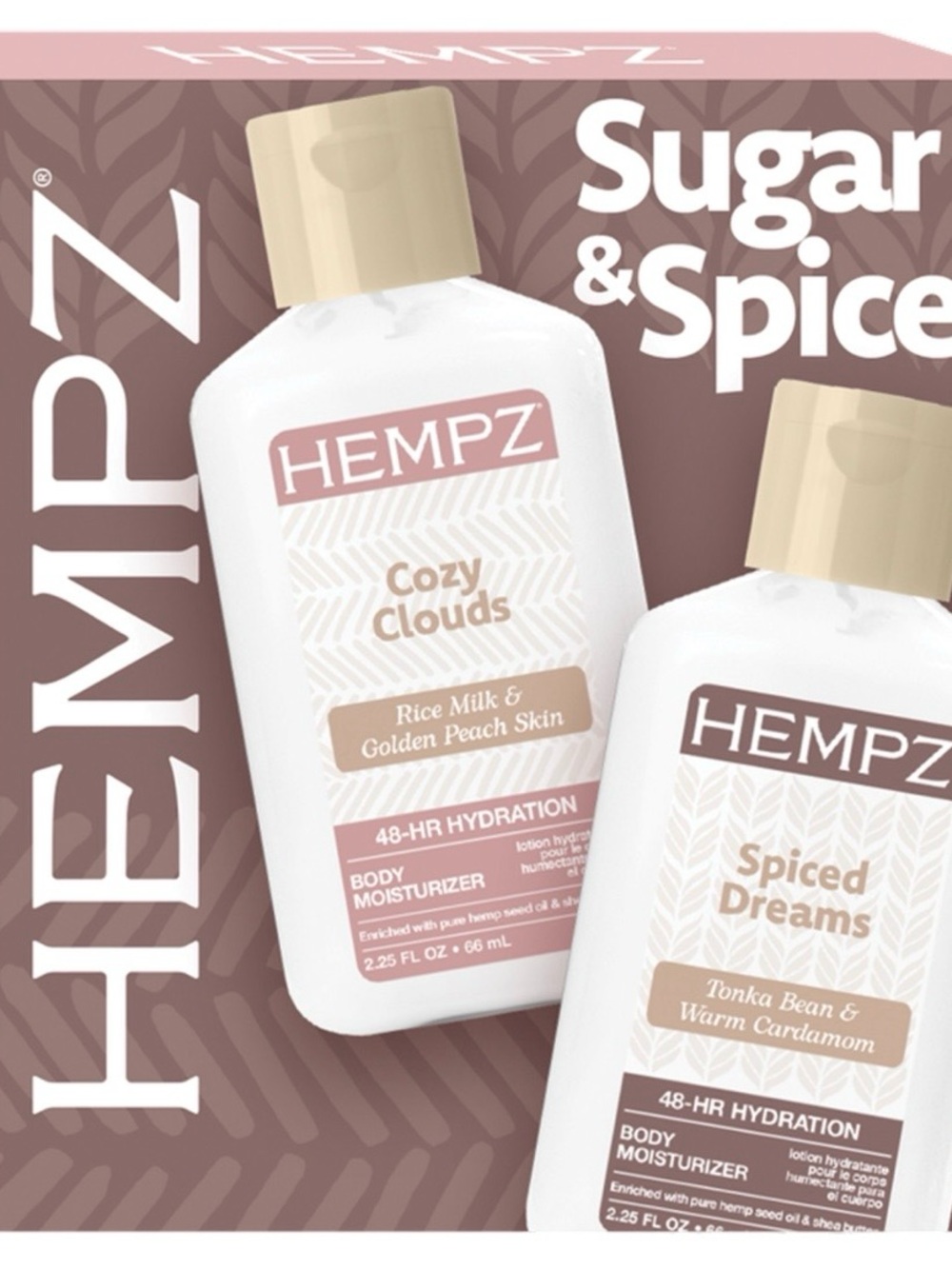 HEMPZ Cozy Clouds & Spiced Dreams Body Moisturizers - White, Cream, Pink, Brown